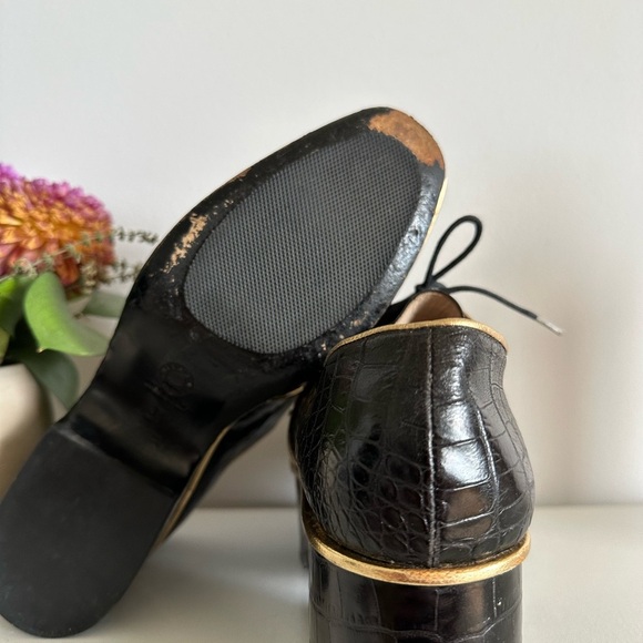 Dries Van Noten black & gold platform leather Oxford shoes - size 39 / US 8 - Picture 7 of 10